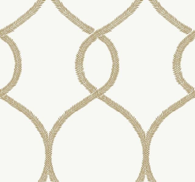 24 Karat Wallpaper KT2234 Laurel Leaf Ogee By Ronald Redding For Dixons Exclusive