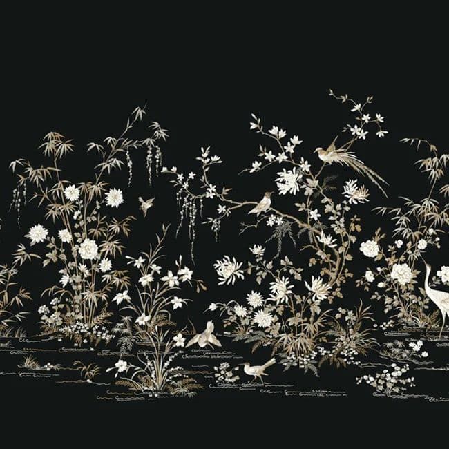 24 Karat Wallpaper KT2264M Flowering Vine Chinoiserie Mural By Ronald Redding For Dixons Exclusive