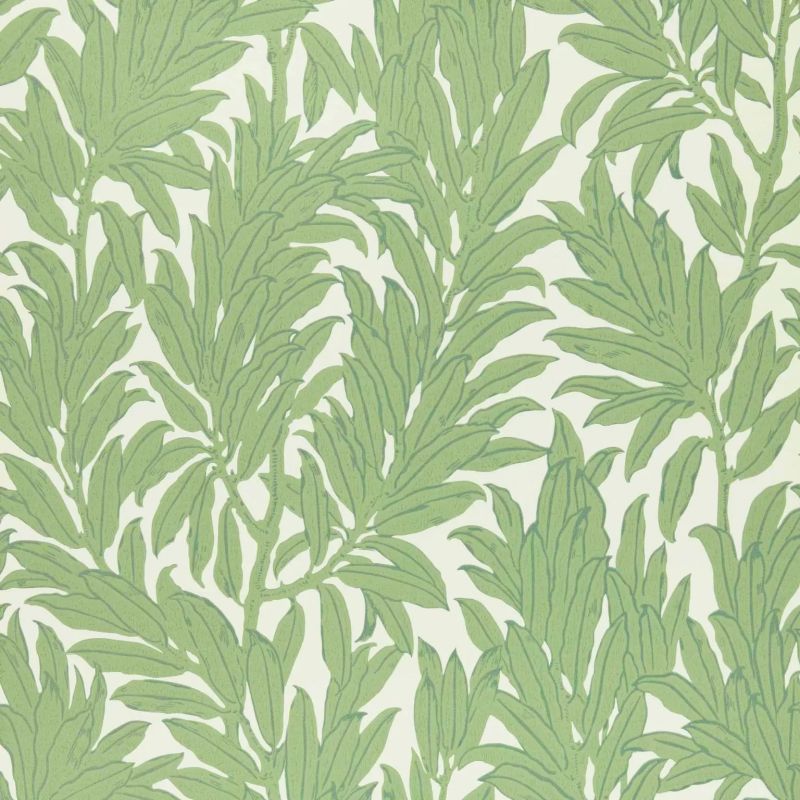 V&A II Laurel Leaf Verde Green Wallpaper 2412-177-01 By 1838 Wallcoverings