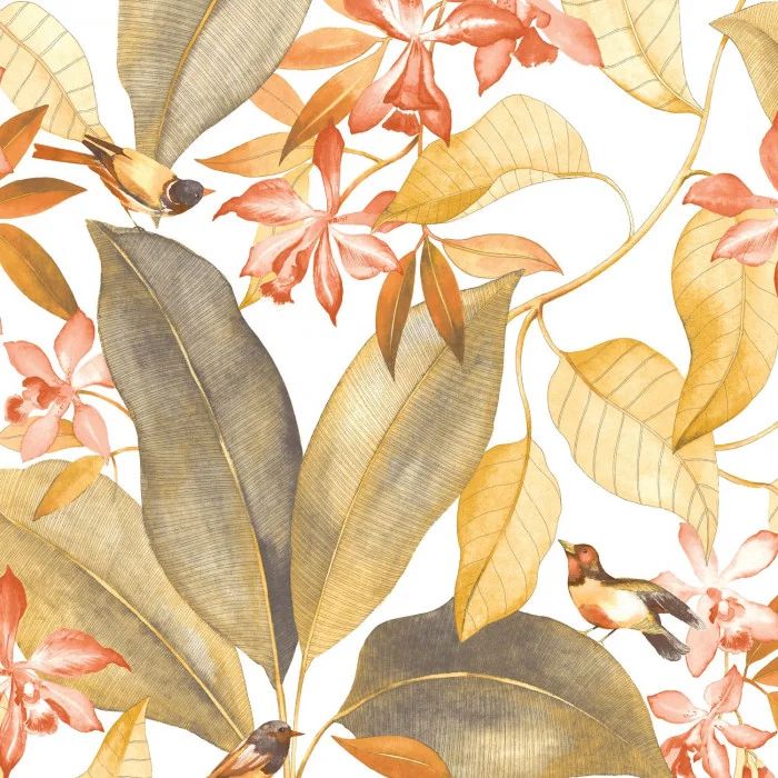 Delicacy Fabric Birdsong DELY85449555 DELY 8544 95 55 By Casadeco