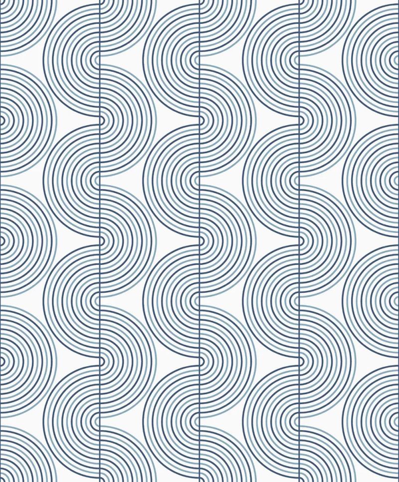 NextWall Peel & Stick Zen Geo Wallpaper NW44202 Prussian Blue