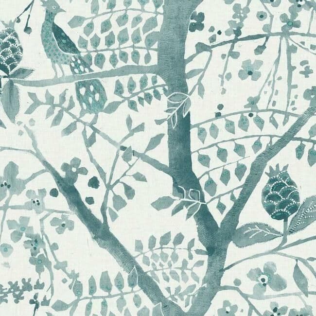 Antonina Vella Boho Luxe Wallpaper BO6632 Peacock Block Print By York Designer Series For Dixons