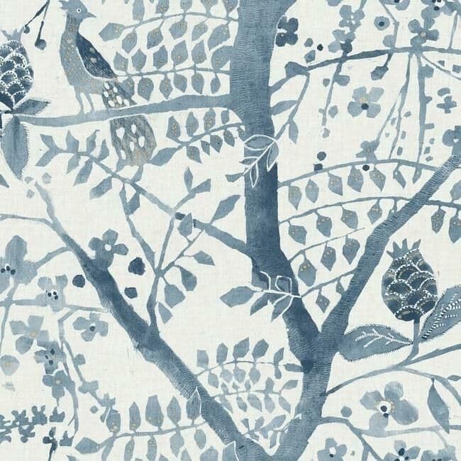 Antonina Vella Boho Luxe Wallpaper BO6634 Peacock Block Print By York Designer Series For Dixons