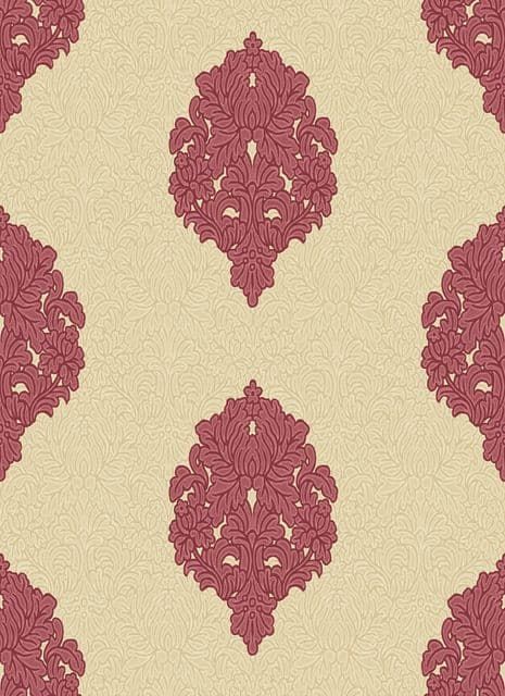 Ariana Floriana Damask Beige Red Wallpaper 35340 By Ora