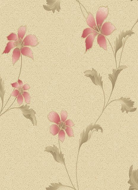 Ariana Floriana Red Beige Wallpaper 35303 By Ora