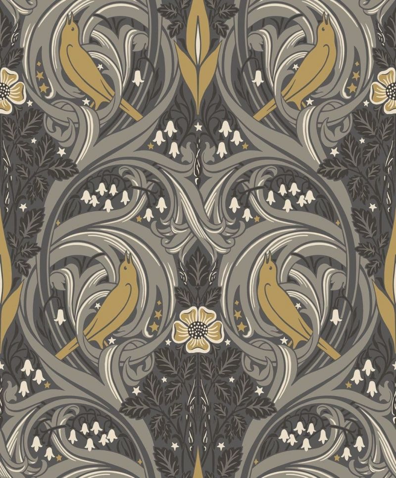 Arts & Crafts Wallpaper Page 36 ET12208 Bird Scroll By Seabrook Designs For Galerie