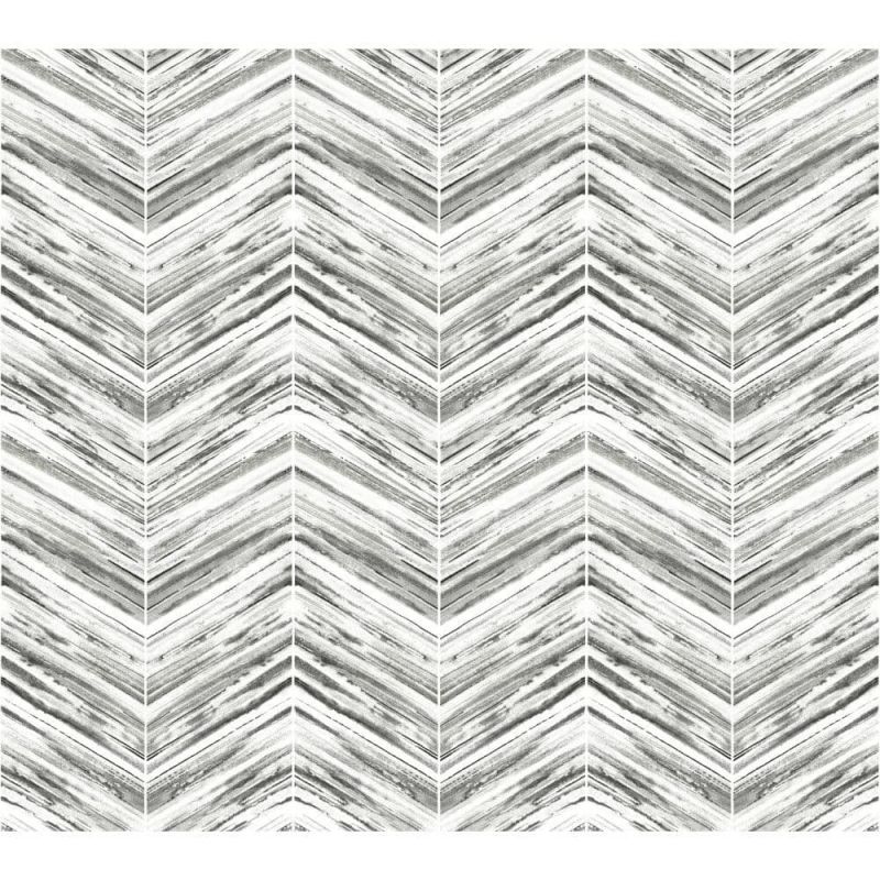 Black & White Wallpaper BW3911 Petite Watercolour Chevron By York Wallcoverings For Dixons