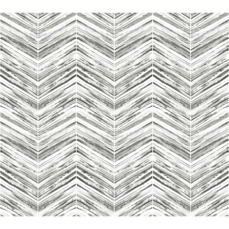 Black & White Wallpaper BW3911 Petite Watercolour Chevron By York Wallcoverings For Dixons