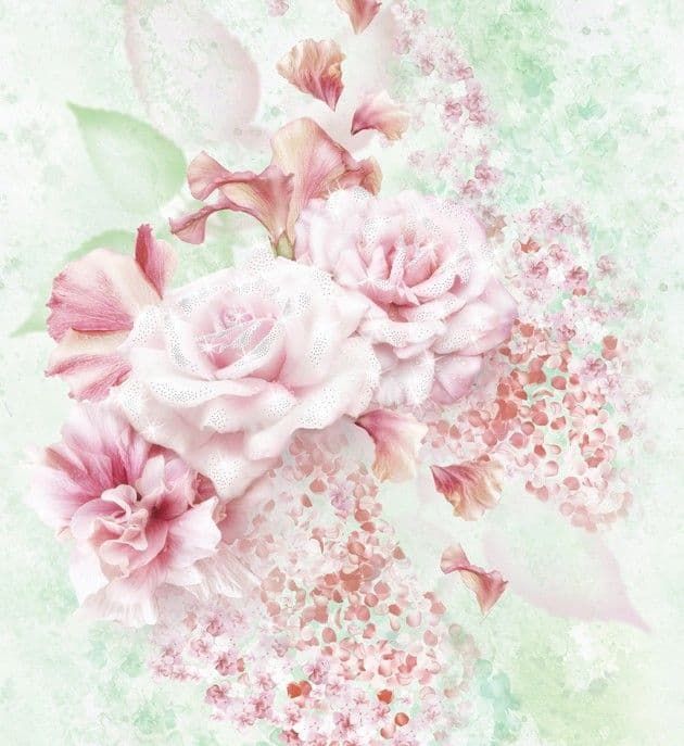 Blumarine Home Collection No. 2 Wallpaper Panel Profumo di Rose BM25213 or 25213 By Emiliana For Colemans