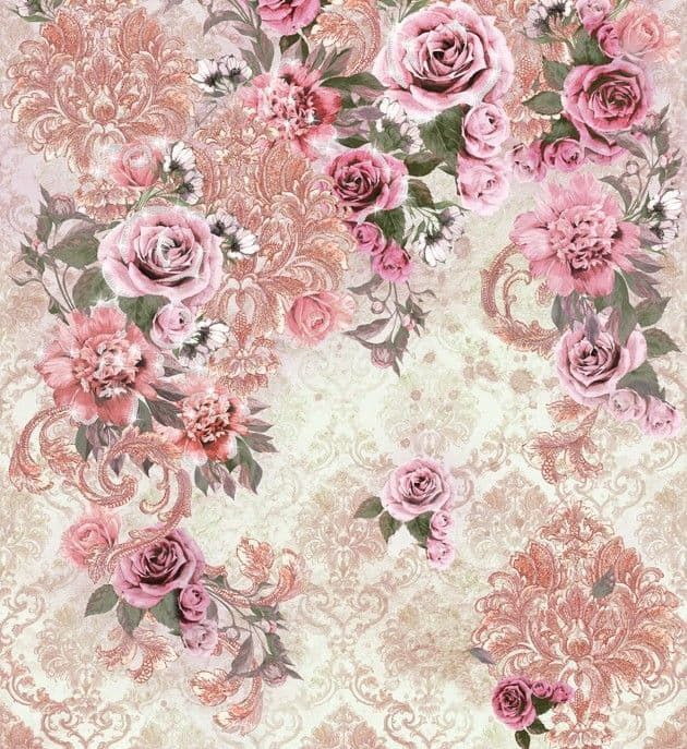 Blumarine Home Collection No. 2 Wallpaper Panel Rose Antiche BM25202 or 25202 By Emiliana For Colemans