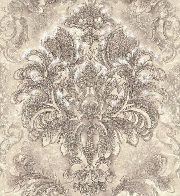 Blumarine Home Collection No. 2 Wallpaper Panel Sogno Barocco Tortora BM25208 or 25208 By Emiliana For Colemans