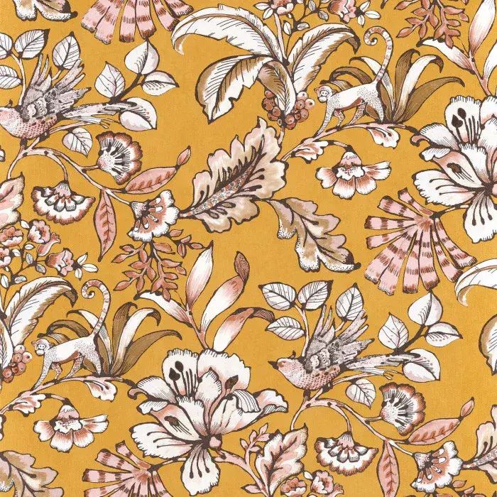 Ceylan Wallpaper Paiony Moutarde 74523062 or 7452 30 62  By Casamance