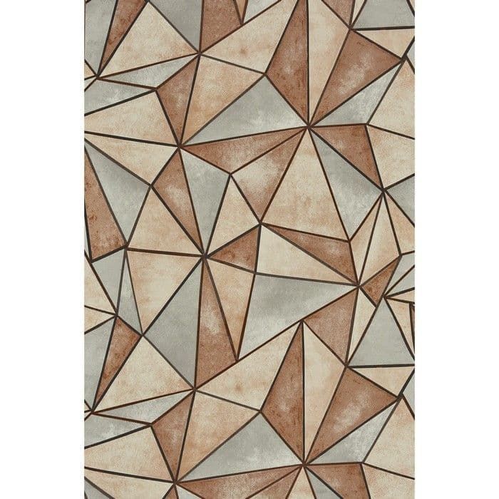 Dimension Shard Copper Wallpaper 1672/126 By Prestigious Wallcoverings