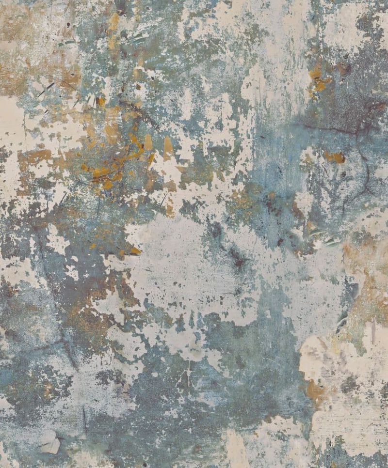 Exposure Ochre Teal Patina Concrete Effect Wallpaper EP3001 By Grandeco Life