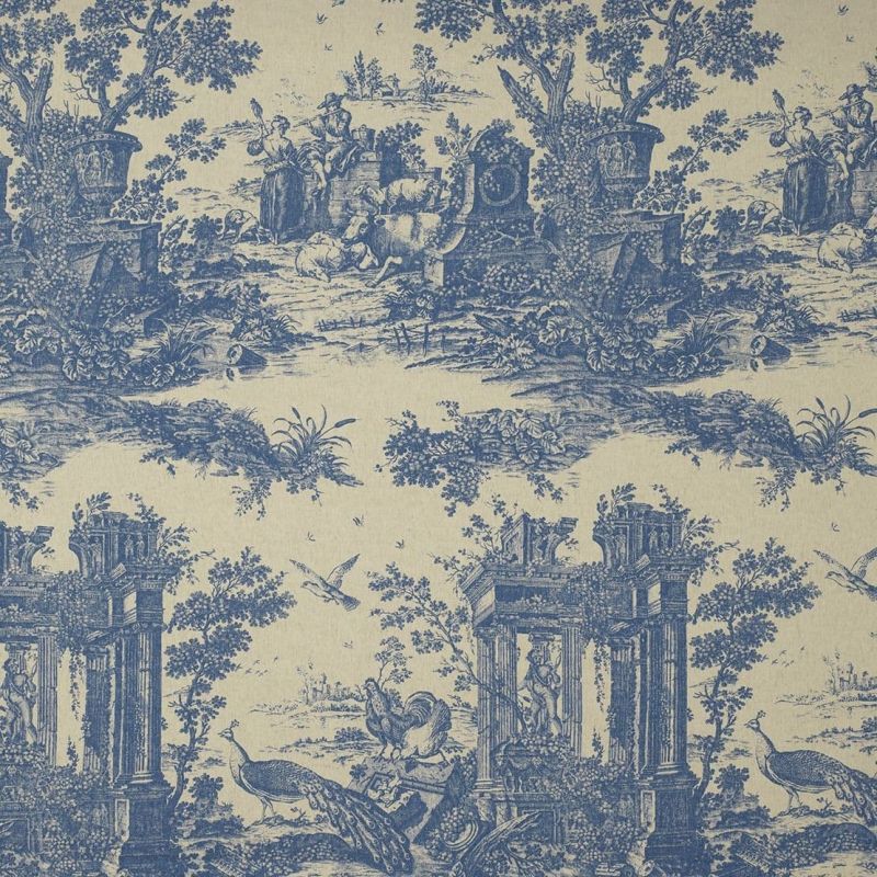 Fontainebleau Fabric Paon Reina Lin FONT81776513 or FONT 8177 65 13 By Casadeco