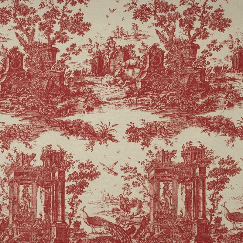 Fontainebleau Fabric Paon Reina Lin FONT81778111 or FONT 8177 81 11 By Casadeco