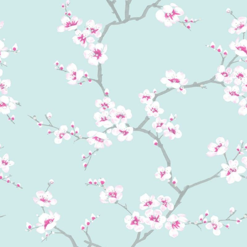 Fresca Apple Blossom Blue Wallpaper 51-066 By Fresco Graham & Brown