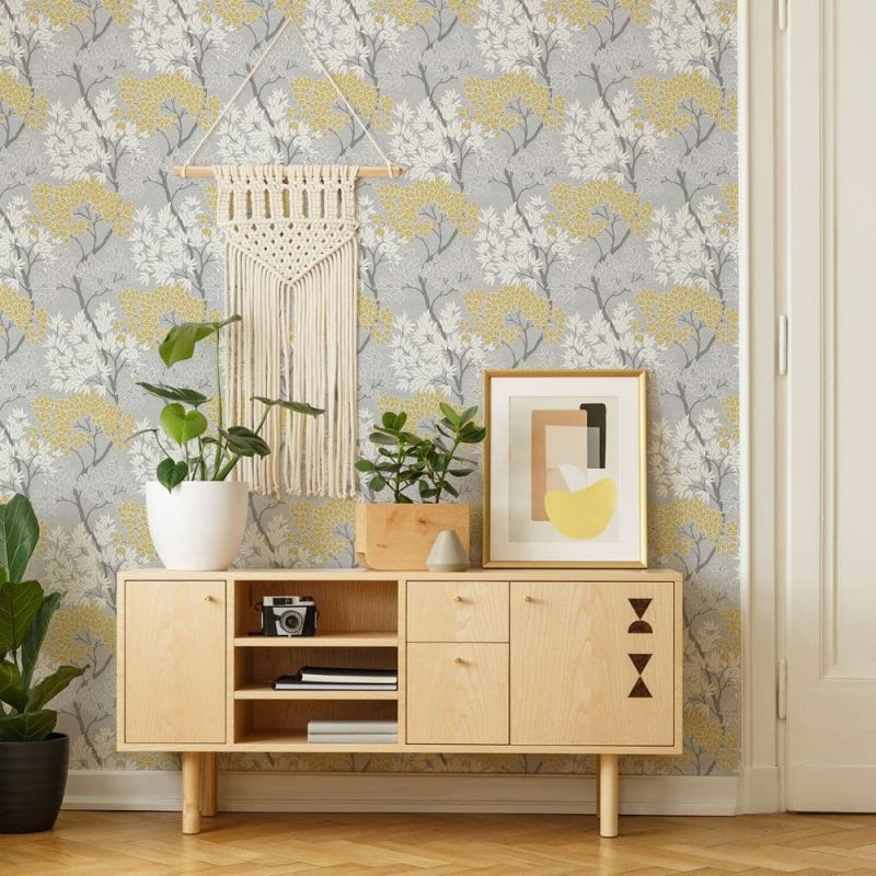 Fresca Lykke Tree Ochre Wallpaper 107746 By Fresco Graham & Brown