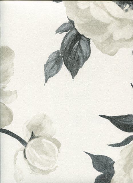 Galleria Peony Garden Platinum Wallpaper 1602/924 By Prestigious Wallcoverings