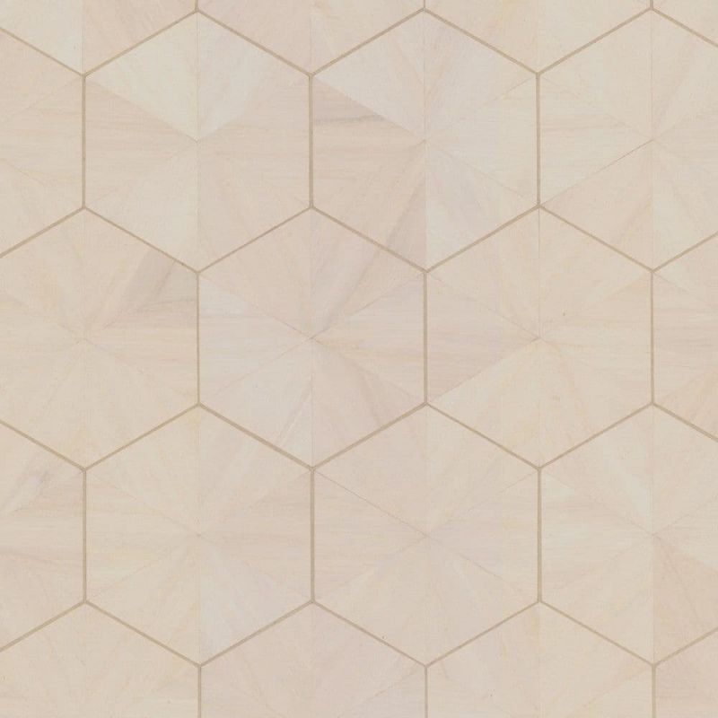 Grasscloth & Natural Resource Wallpaper Hexagram Wood Veneer HO2101GV By Ronald Redding Designs York