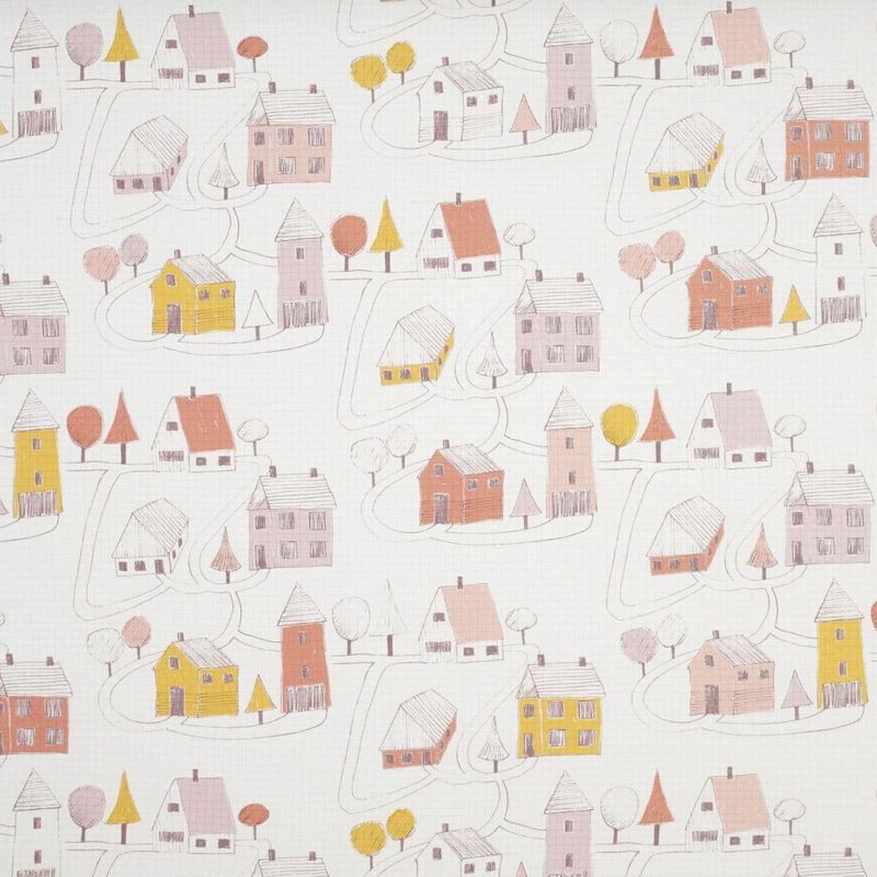 Happy Dreams Fabric Small Village HPDM 8325 43 17 HPDM83254317 By Casadeco