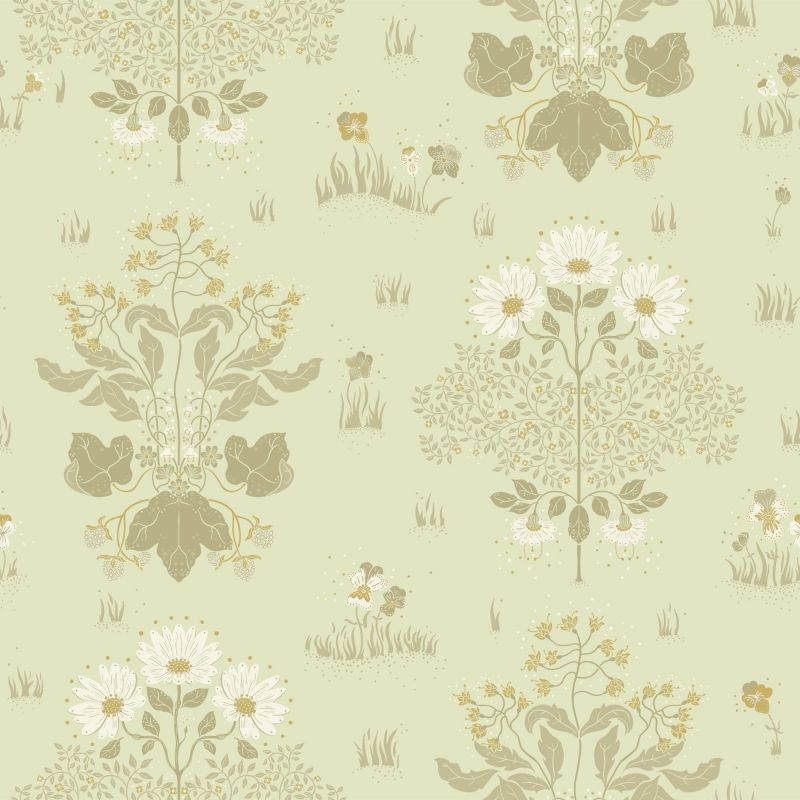 Hjarterum Wallpaper Edla Light Green 83134 By Midbec For Galerie