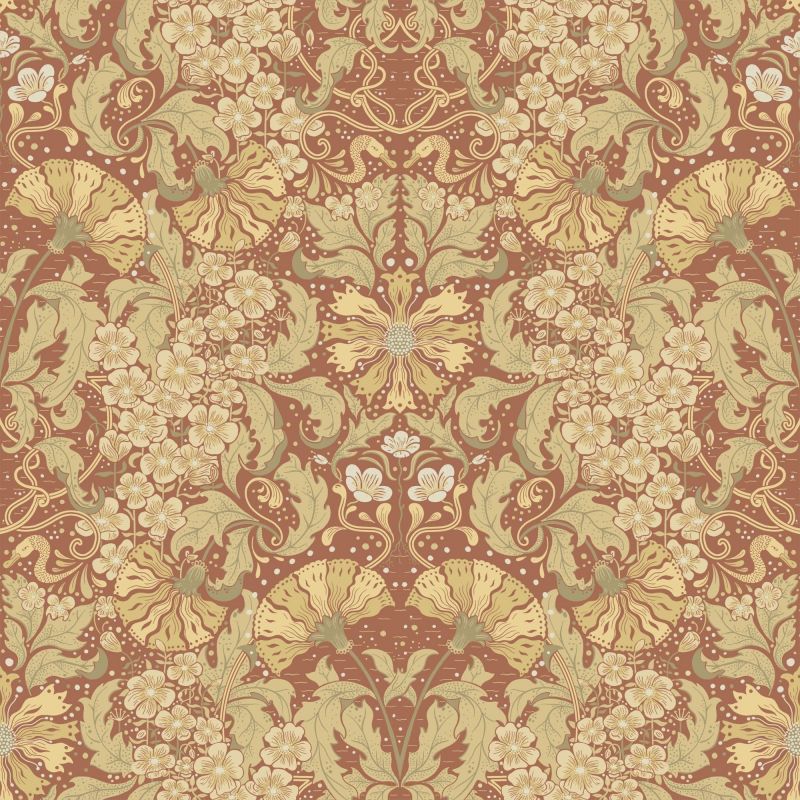 Hjarterum Wallpaper Ojvind Orange 83114 By Midbec For Galerie