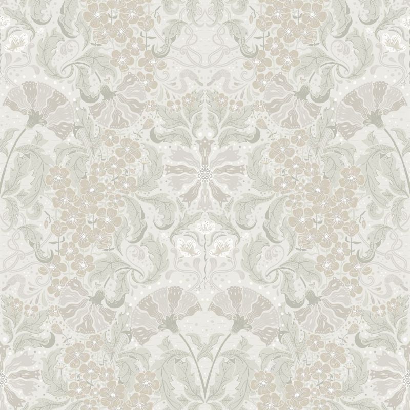 Hjarterum Wallpaper Ojvind Taupe Olive Cream 83118 By Midbec For Galerie