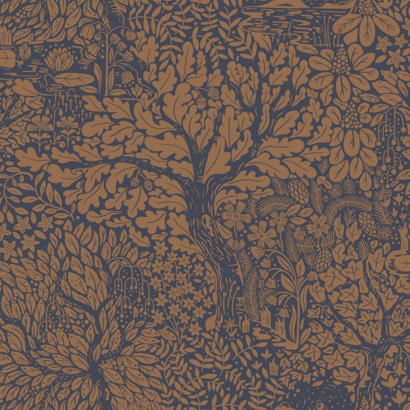 Hjarterum Wallpaper Olle Blue Orange 83106 By Midbec For Galerie