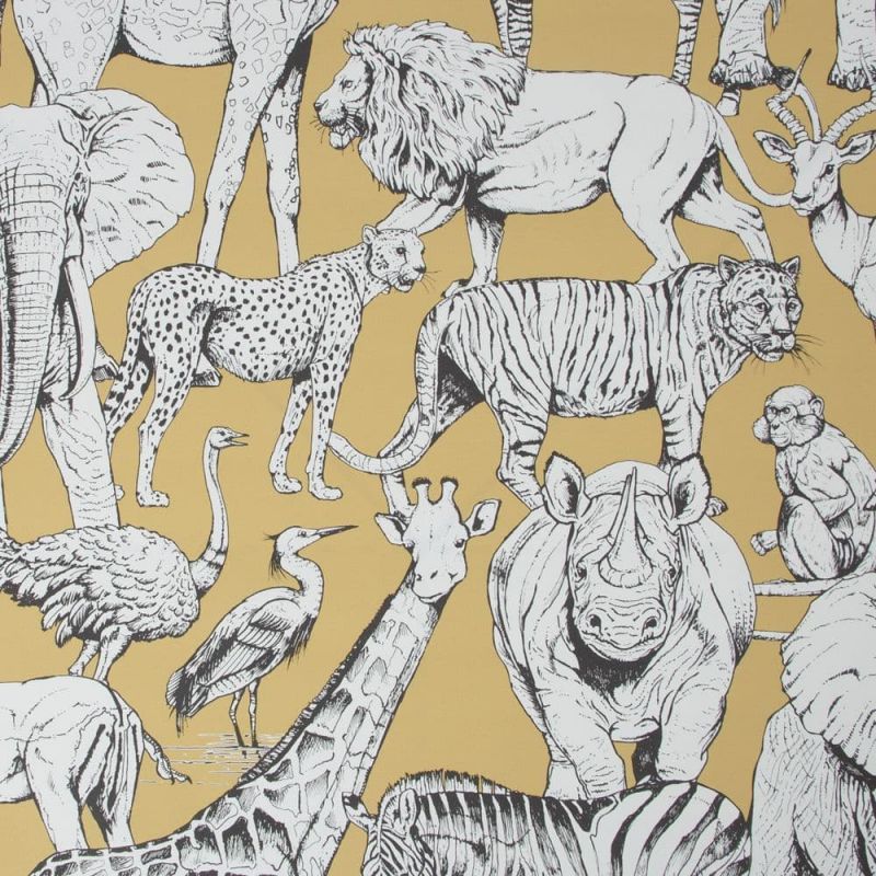 Individual Jungle Animals Jaune Wallpaper 107691 By Graham & Brown