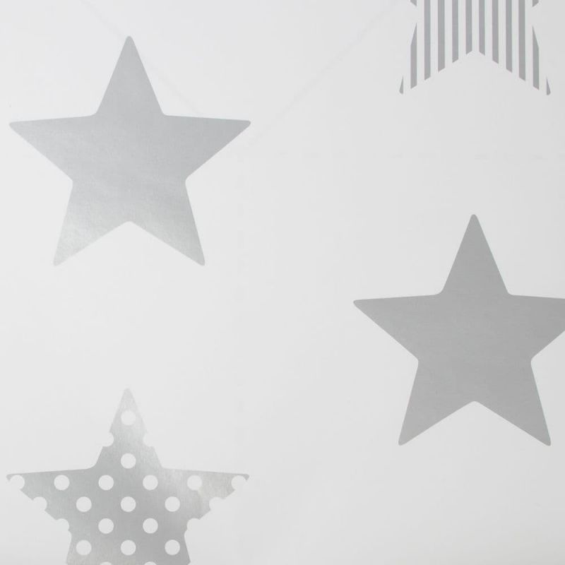 Individual Superstar Silver Wallpaper 100111 By Graham & Brown