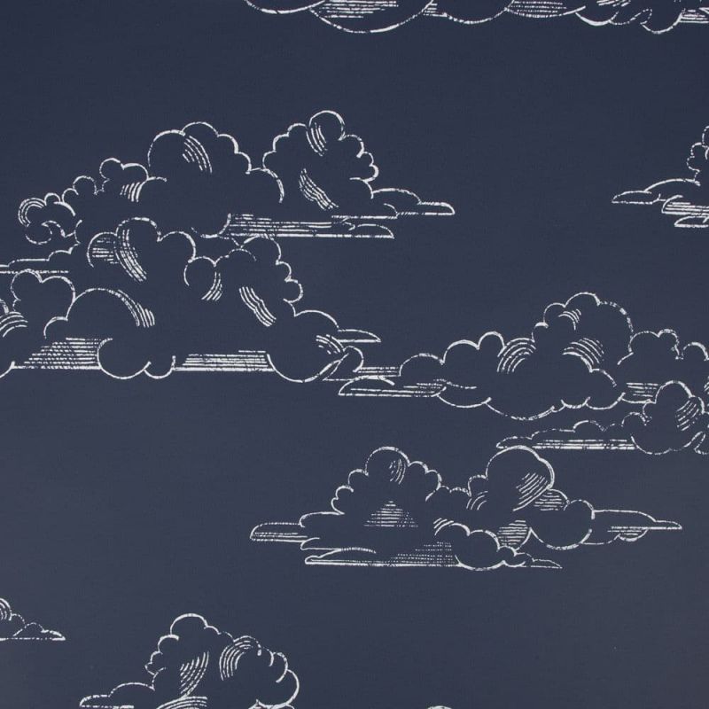 Individual Vintage Cloud Navy Wallpaper 108554 By Graham & Brown