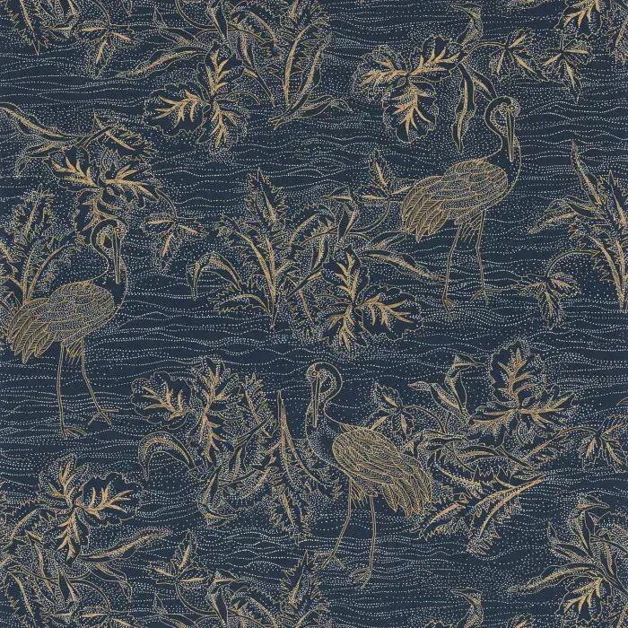 L'Ile Aux Oiseaux Wallpaper Mirador Marine/Dore 75891834 or 7589 18 34 By Casamance