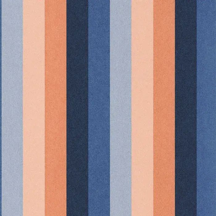 L'Ile Aux Oiseaux Wallpaper Transat Bleu Marine/Corail 75923466 or 7592 34 66 By Casamance