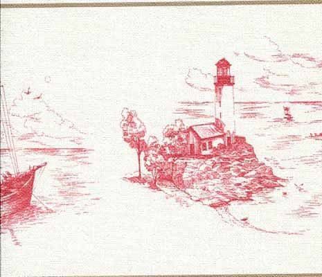 Marina Border Frise Toile De Jouy MRN 2513 81 14 MRN25138114 By Casadeco