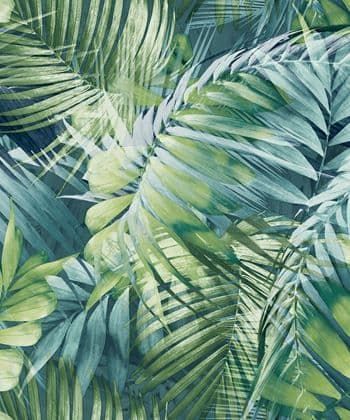 Nomad Wallpaper Antigua Palm Teal & Green 170702 By Grandeco Life