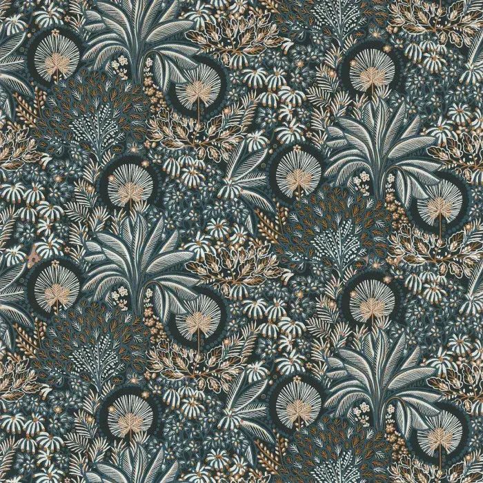Nuit D'Orient Wallpaper Persee Noir/Cuivre 75391528 or 7539 15 28 By Casamance