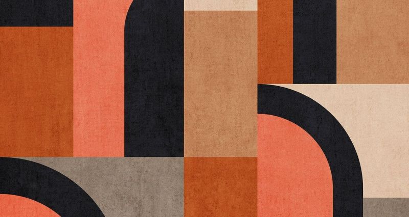 One Roll One Motif Wallpaper Mural Modernism Shapes A51901 By Grandeco Life
