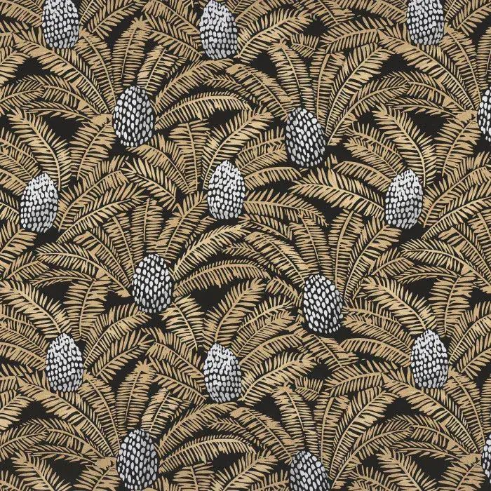 Orphee Wallpaper Palmeta Noir/Dore 74741840 or 7474 18 40 By Casamance