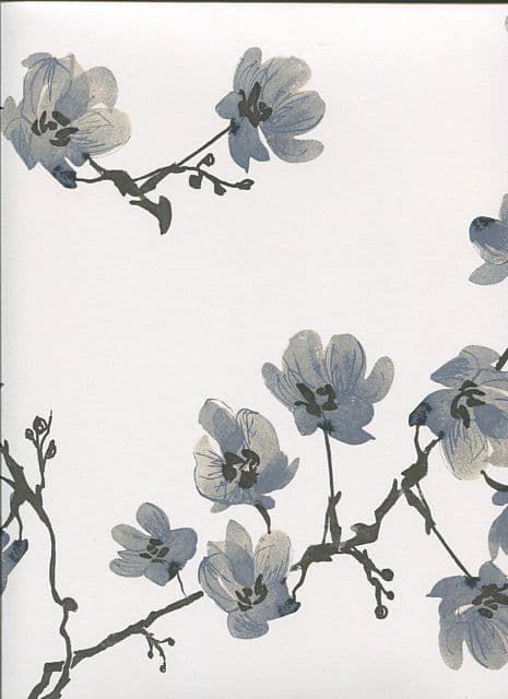 Pagoda SketchTwenty3 Wallpaper Blossom Lagoon Blue MH00418 By Tim Wilman For Blendworth