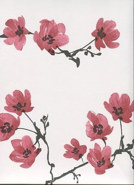 Pagoda SketchTwenty3 Wallpaper Blossom Radicchio Red MH00432 By Tim Wilman For Blendworth