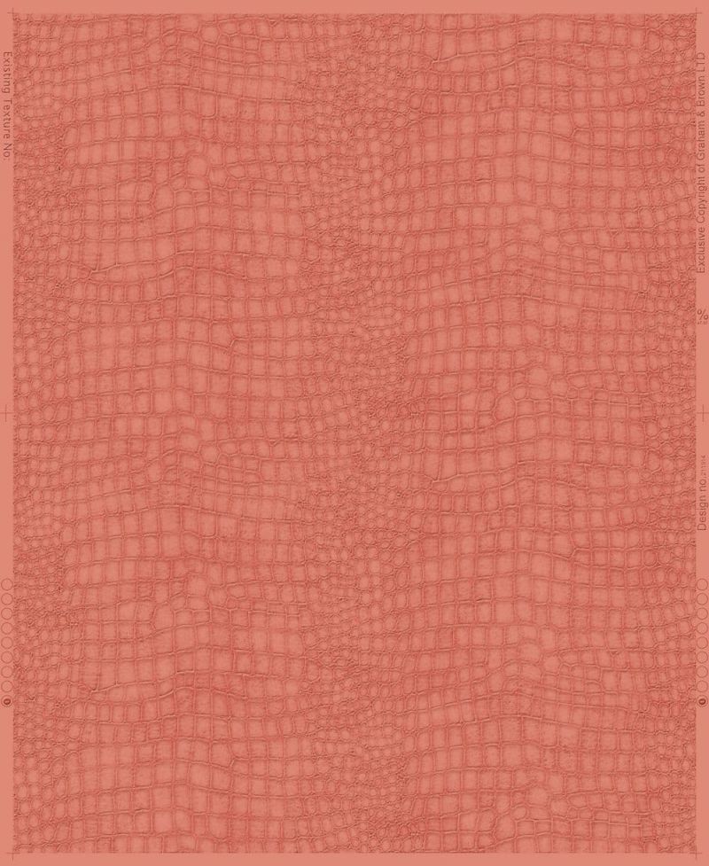 Paradise Crocodile Coral Wallpaper 32-772 By Superfresco Easy Graham & Brown