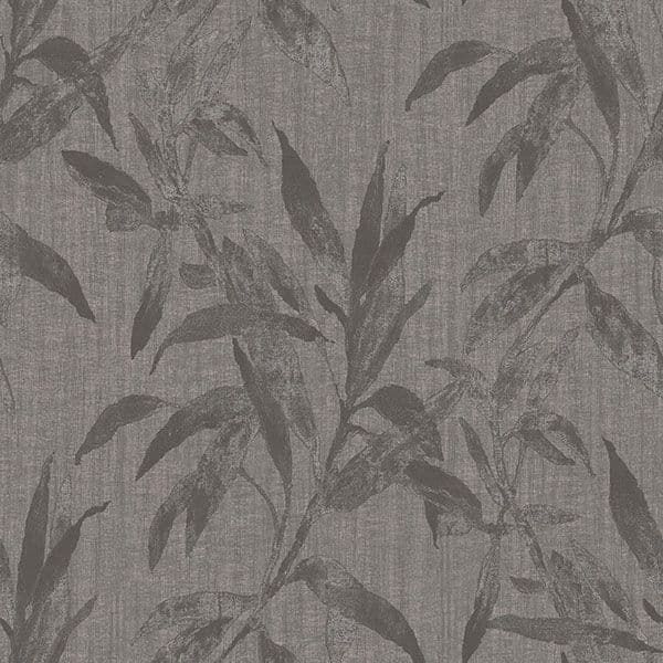 Passenger Wallpaper TP21233 Leaves Grey/Black By DecoPrint For Galerie