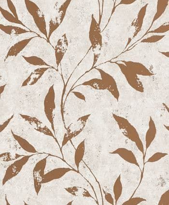 Phoenix Vertical Art Wallpaper Even Neutral & Copper A48303 By Grandeco