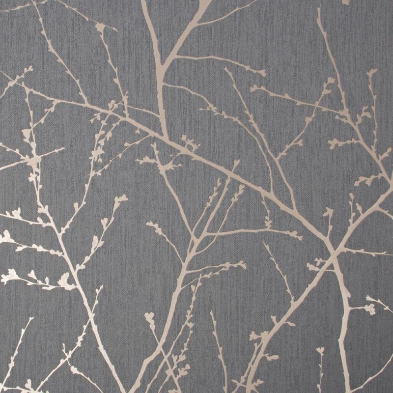 Prestige Innocence Charcoal/Copper Wallpaper 108612 By Superfresco Easy Graham & Brown