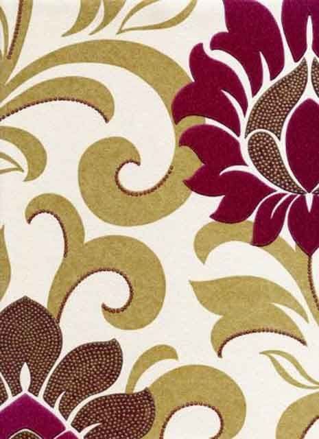 Reflections Divine Damson Wallpaper 1912/305 By Prestigious Textiles