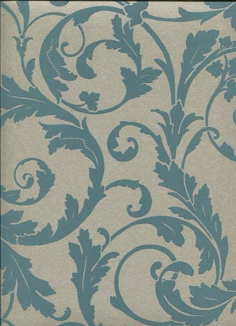 Regency SketchTwenty3 Wallpaper Scroll Teal PV00231 By Tim Wilman For Blendworth