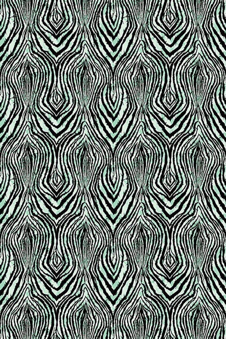 Roberto Cavalli Home No.8 Green Icon Non-Woven Base Digital Panel RC19127 By Emiliana Parati For Col