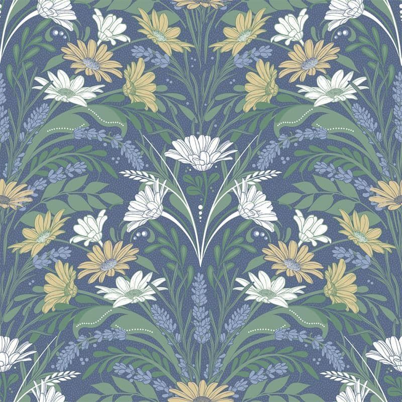 Sommarang 2 Wallpaper Varmdo Blue Yellow S24116 Page 35 By Midbec For Galerie