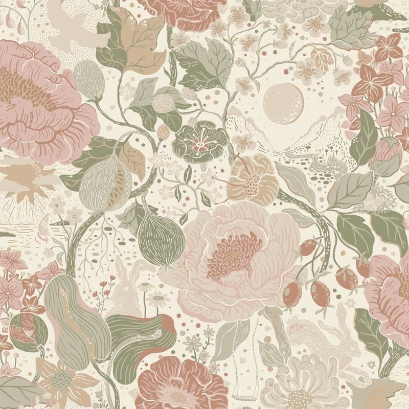 Sommarang 2 Wallpaper Vaxa Green Pink S63012 Page 14 By Midbec For Galerie